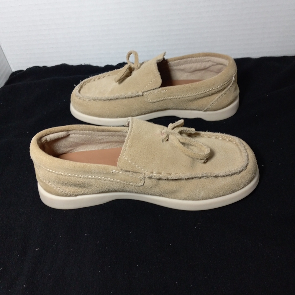 🔥Kids Zara Toddlers Beige Suede Loafers Moccasins Boys Size 27.  10.5 Toddlers - Picture 8 of 9